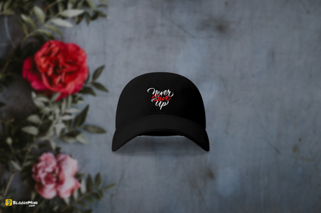 "Never Give Up" Baseball Cap