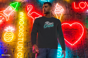 "Rise and Grind" Men’s Crew Neck Statement Sweatshirt