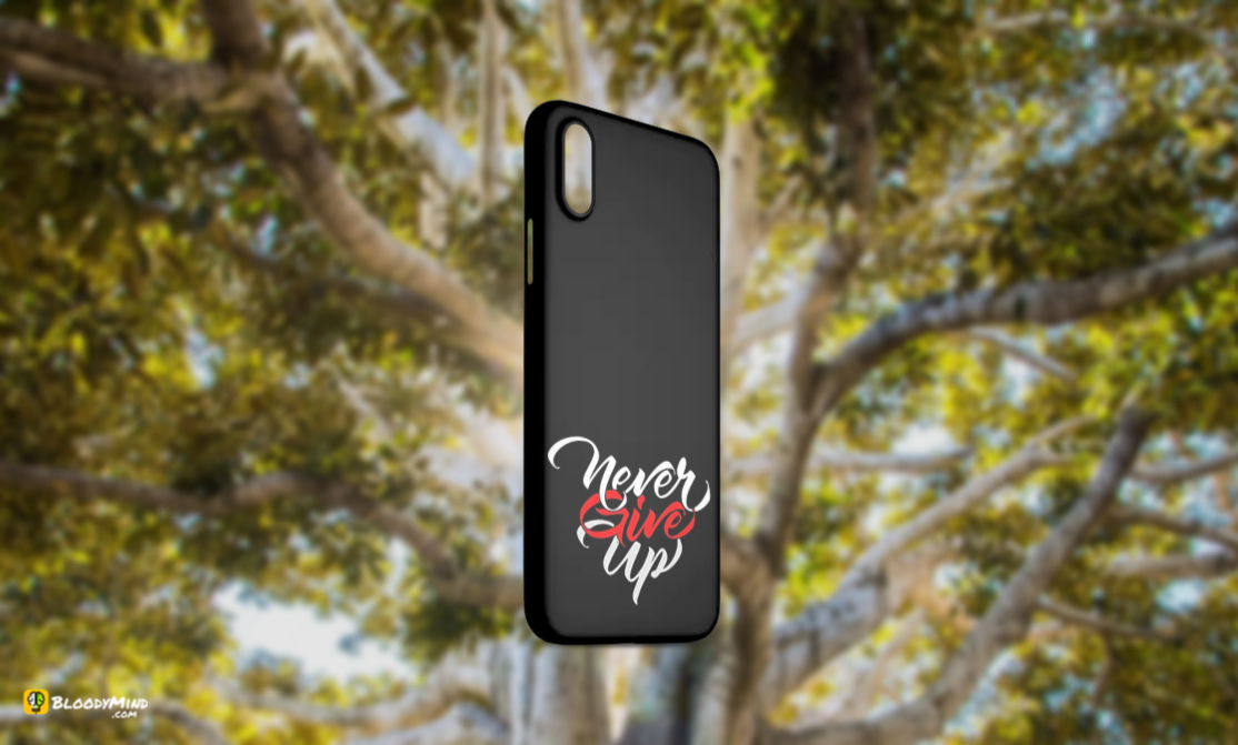 "Never Give Up" Glossy Case Perfect Fit