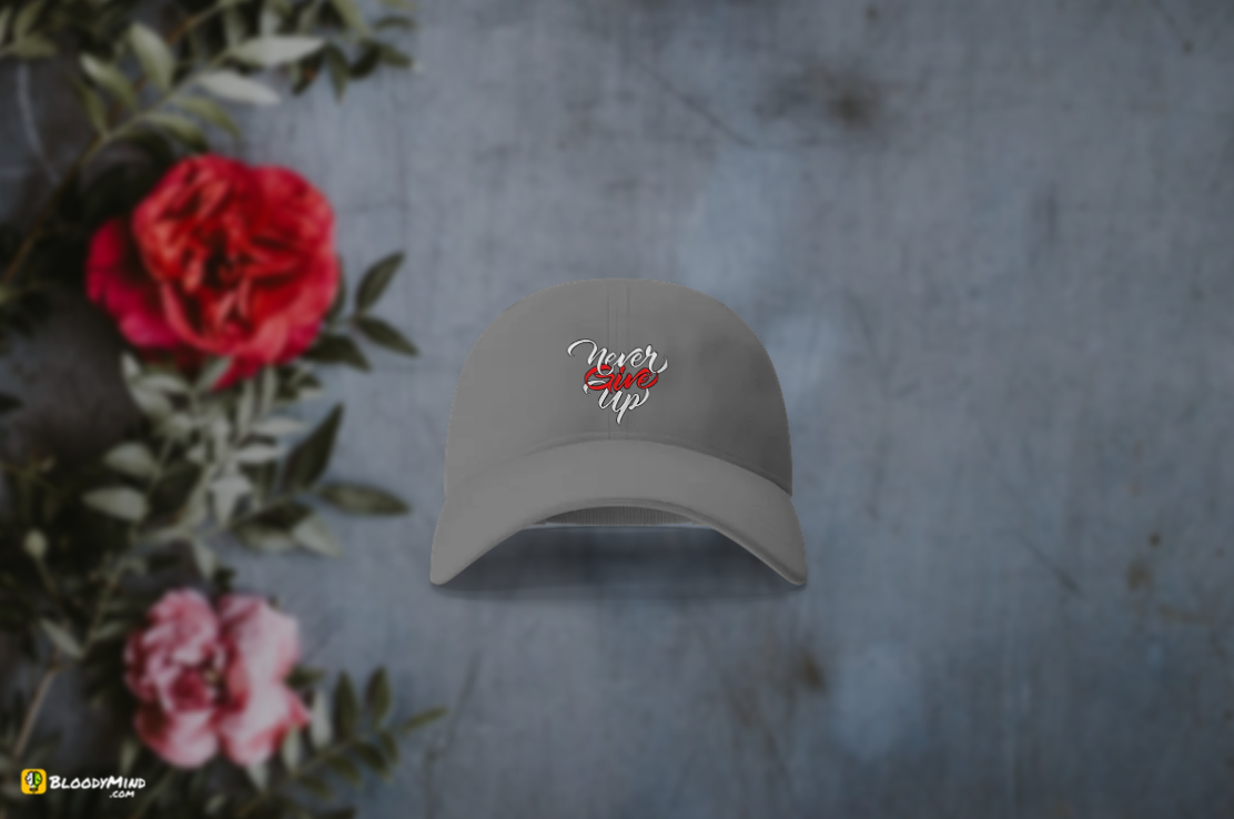 "Never Give Up" Baseball Cap