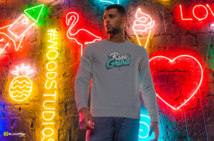 "Rise and Grind" Men’s Crew Neck Statement Sweatshirt