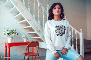 "Know Your Worth" Women Cozy Long Sleeve Crew Neck Sweater